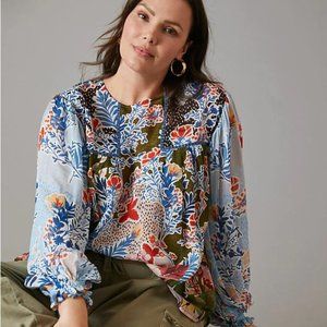 Anthropologie Bl-nk Miranda Peasant Blouse, Size 1X